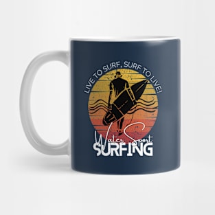 Surfing with Life Quotes Mug